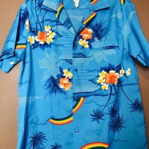 Helena’s Vintage Hawaiian Aloha Rainbows And Flowe